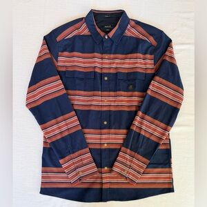 Roark Shirt Mens M Multicolor Stripe Classic Fit Snap Button Long Sleeve Utility